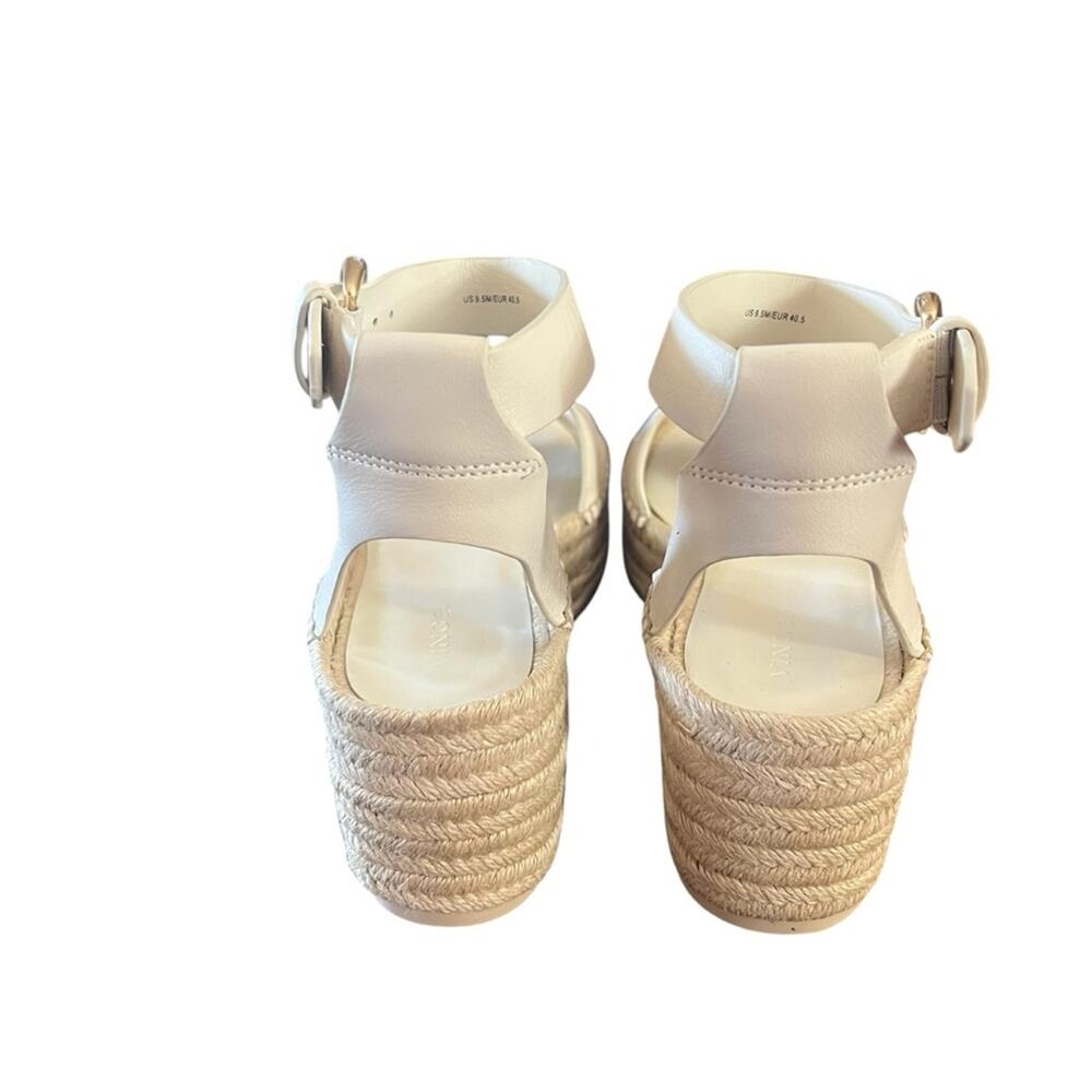 Vince Belisa Leather Wedge Espadrille Platform  Sandal In Milk NEW Size 9.5 - Picture 4 of 11